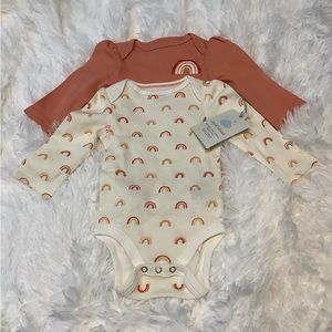 NWT Baby Girls’ 2 pack Long Sleeve. Body Suits | Cloud Island | 0-3  months